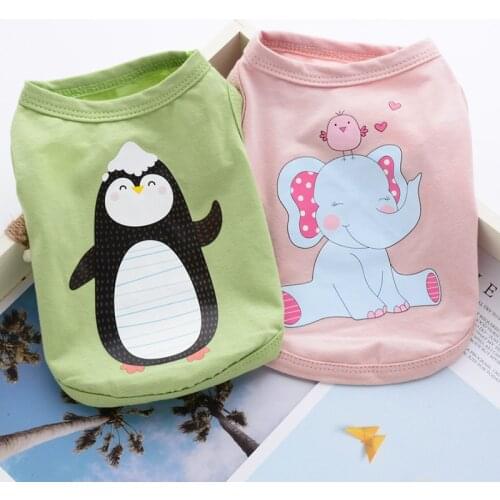 Spring Summer Dog Vest Shirt Cartoon Dog Clothes For Small Medium Dogs Chihuahua Pet Shirt Cool Puppy Pet Vest Clothing For Dogs