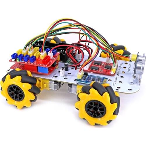 360 Degree Omnidirectional 4WD Smart Robot Car Kit Bluetooth-compatible Control Easy-plug Colorful XH 2.54mm Socket for Arduino