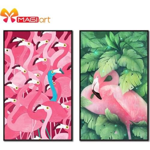 Cross stitch kits Embroidery needlework sets 11CT water soluble canvas patterns 14CT Animals The Unique Flamingo-NCMA032