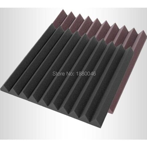 High-Quality 60pcs Triangle Wall Acoustic Foam EMS Fast Shipping Coffee color Sound Insulation Studio acoustic panel