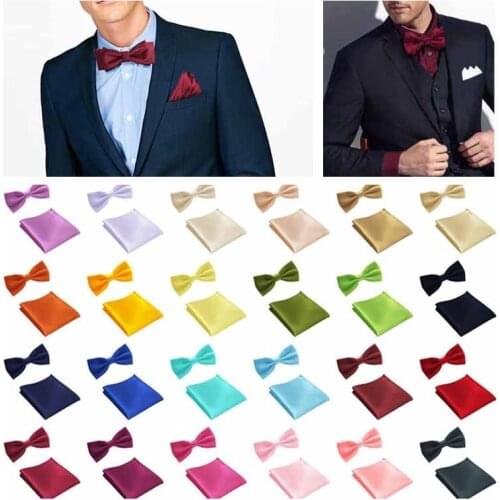 ADULT MENS Bowties Colorful Formal Handkerchief Hankies Chest Hanky Groom Party Bow Tie Bowties Chest FC140