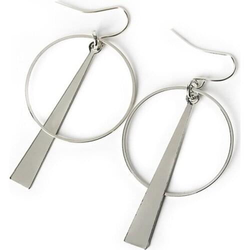 Gold Silver Color Round Circle Triangle Drop Earrings Hollow Charm Statement Dangle Earring Tassel Eardrop For Women Ear Jewelry