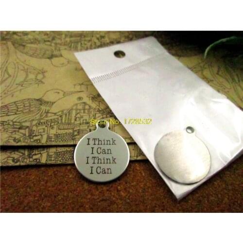 10pcs-stainless steel Charms "I think I can I think I can " DIY Charms Pendants for necklace/bracelet/keychain DIY jewelry