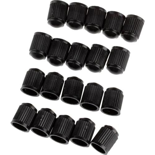 20pcs Plastic Bike Bicycle Valve Dust Caps Car Van Motorbike Tyre Tubes Black