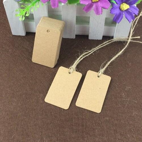200Pcs/Lot Blank Kraft Paper Cardboard Tags for Fashion Jewelry Box Cases Note Mark Tags Price Tags Accept Custom Logo 5x3cm