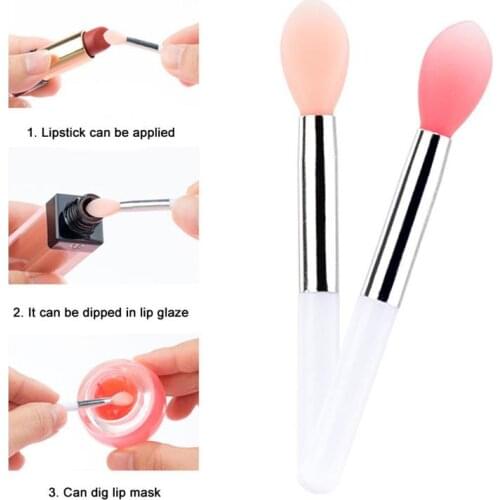 3PCS Soft Silicone Brush Facial Lip Brush Mini Makeup Brush Multi-Function DIY Brush Cosmetic Beauty Make Up Brush Tool