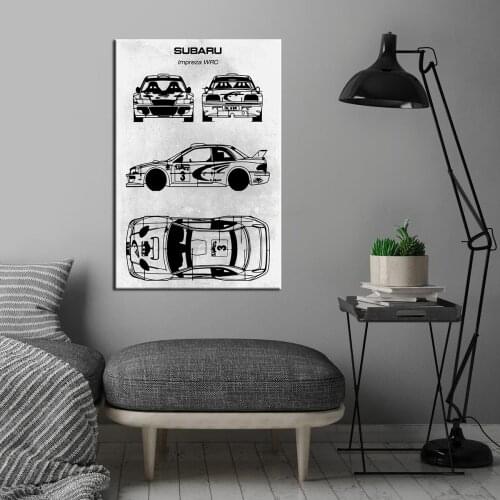 Car blueprint Subaru Impreza Home decor Wall Art Canvas Painting Cool Pictures Hd Prints Modern Poster Bedroom Modular No Frame