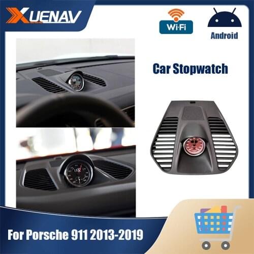 Xuenav Car Stopwatch FOR Porsche 911 2013 2014 2015 2016 2017 2018 2019 car Center Dashboard Clock Compass