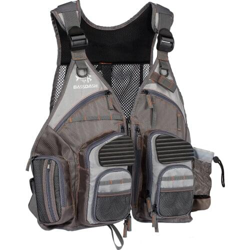 Bassdash Fishing Vest Adjustable Outdoor Sports Fly Swimming Safety Utility Vest Fishing Tackle Breathable