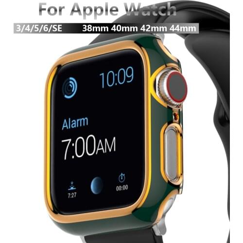 For Apple Watch case 44mm 40mm iWatch 42mm 38mm bumper Electroplating two-color 44 42 38 42 mm for apple watch series 6 SE 5 4 3