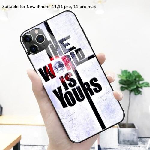 Cover For iPhone 12 pro max glass back cover encourage quotes case iphone 12 mini cover funda