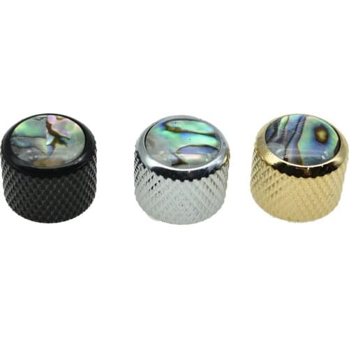 Dopro 19.5mm Push on Fit Abalone Top Dome Knobs Abalone Inserts Guitar Bass Knobs for Import Tele Telecaster or Precision P Bass
