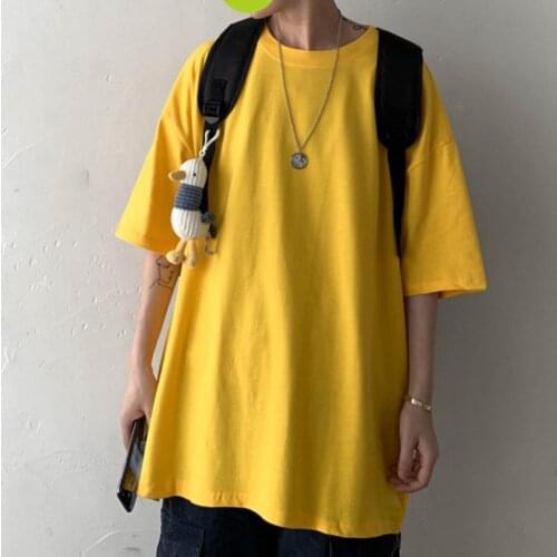 Plain Oversized T Shirt Men Bodybuilding and Fitness Loose Casual Lifestyle Wear T-shirt Male Streetwear Hip-Hop Tops
