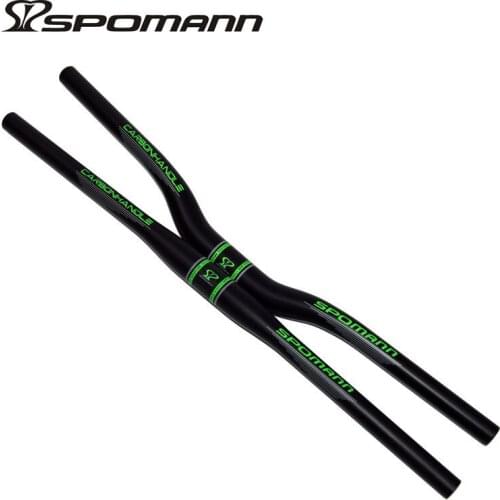 Famous Bike Brand SPOMANN mtb bicycle handlebar UD matte full carbon handlebars 31.8mm green color cycling rise/flat handle bar
