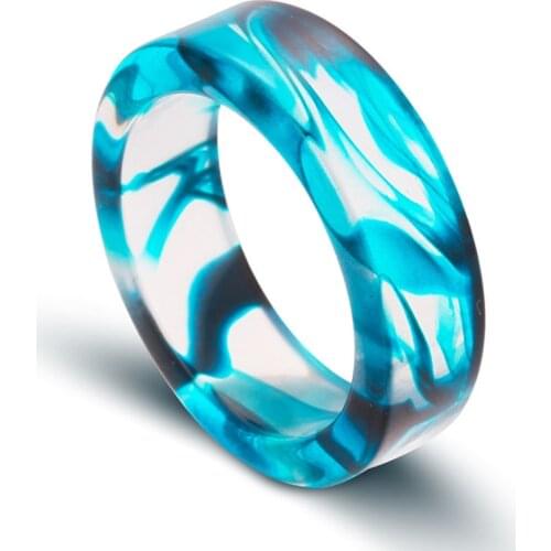 Tigrade New Resin Ring 6mm Ink pattern blood drop female ring romantic vampire blood-like Rings Unisex Unique Jewelry 4 Colors