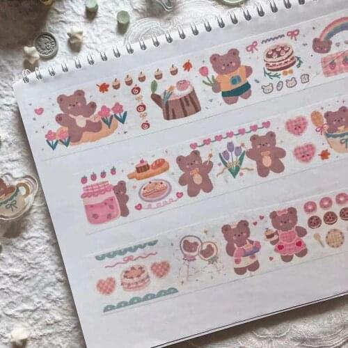 Lovely Bear Washi Masking Tapes for Card Making DIY Scrapbooking Decorative Stickers