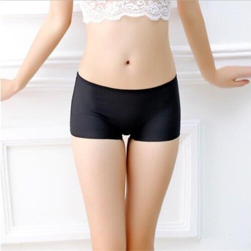 Summer women ice silk safety boyshort seamless panties lingerie briefs sale for women female girls lady sexy underpants shorty