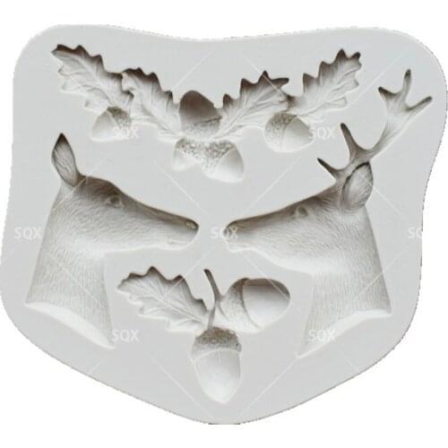 Elk pinecone sugar Fondant Cake Baking Molds,Moule Silicone,Cake Decorating Tools Pastry Tools Kitchen Accessories SQ16354