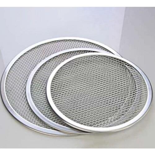 Pizza Baking Tray Multipurpose Food Grade Aluminum Alloy Round Baking Mesh Pan for Home