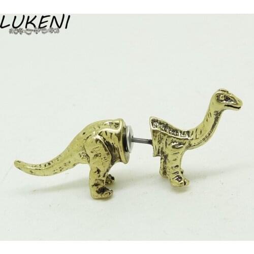 LUKENI 5Pcs/Lot Free Shipping Fashion Jewelry Punk Ear Cuff Stud Earrings Jurassic Dinosaurs Earrings Wholesale SE005