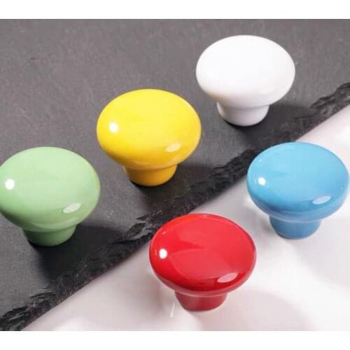 1PCS Kids Room Candy Color Ceramic Cabinet Handles and Knobs Wardrobe Door Pulls Furniture Hardware