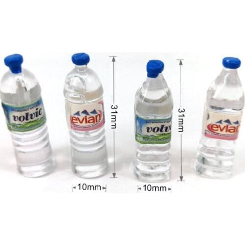 1:12 Mini Simulation Mineral Water Bottle Resin Model Doll House Miniature Kids Gift Toys Home Decoration Accessories