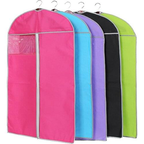 Fashion Multicolor Non Woven Cover Dustproof Protector Bag Suit Coat Dress Jacket Garment Cover Wardrobe Storage Bag