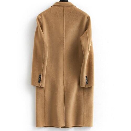 Wool Coat Men Korean Spring Autumn Coat Jacket Double Breasted Long Jacket Men Overcoat Abrigo Hombre VVCQISOy KJ1587