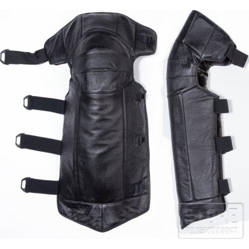 Motorcycle long full Calf COW Leather kneepads Winter waterproof Knee pads Skiing skating protector windproof warm knee pads