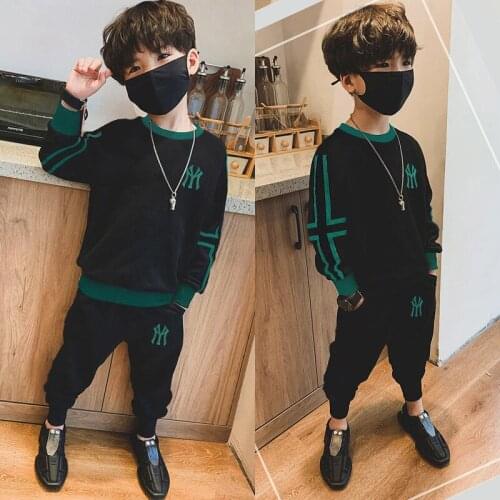 New Fashion Spring Summer Kids Clothes Suit Boys Sweatshirts + Pants 2pcs/Set Kids Teenage Top Sport Childrens Day Gift Formal