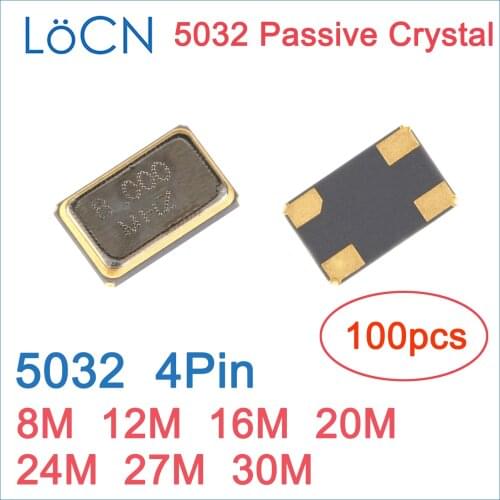 SMD Passive crystal oscillator 5032 8MHZ 8.000MHZ 12M 16M 20M 24M 27M MHZ 4P 4feet 5.0*3.2MM imported LoCN 100PCS