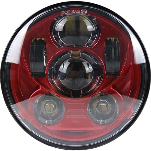 LED headlight 5.75'' Front Driving light For Motorcycles Dyna Sportster 883 XL 1200 Red 5.75inch Motorcycle Projector
