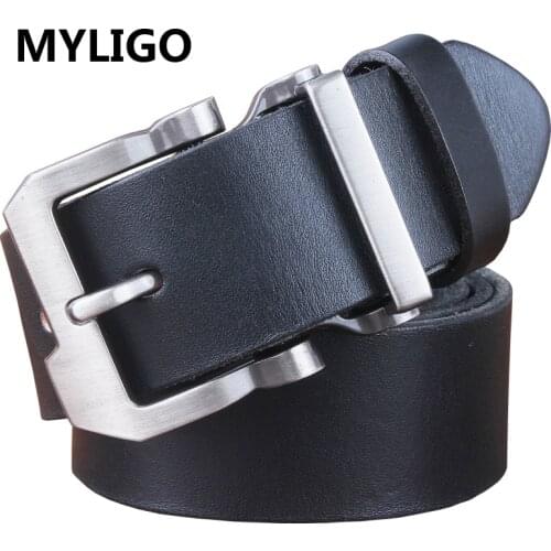 Designer high quality luxury brand genuine leather pin buckle belt men fashion business men first layer belt business male strap