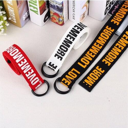 Fashion Popular Personality Belts for Women&men Letter LOVEMEMORE Young Student High Quality Big Size Canvas Belts 2019