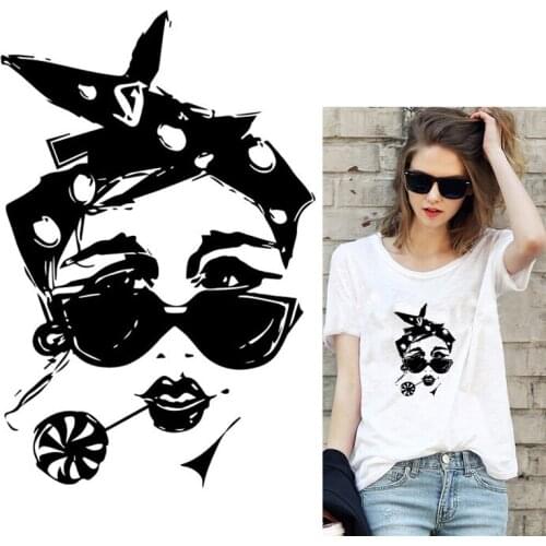 DIY Fashion Girl Thermal Stickers Printed Friends Cute Girls Heat Transfer Dancing Princess Transfer Fashion Girl Stickers Decor