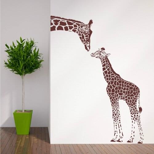 Giraffe And Baby Giraffe Wall Sticker Home Decor Living Room Art Wall Tattoo Vinyl Removable Decal Animal Theme Wallpapers LA979
