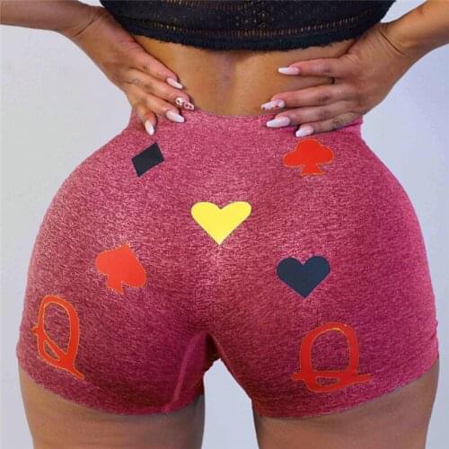 Hot Sale Women Fashion Printed Shorts Ladies Summer Casual Skinny Shorts Slim High Waist Sports Shorts For Female