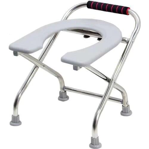 U shape Folding Bathroom stool Non-Slip Elderly Stool Commode Pregnant bath chair