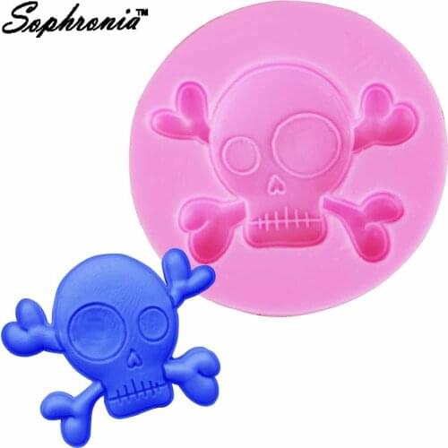 Sophronia NEW Skeleton Head Skull Silicone Mold Skull Mold for Candy Polymer Clay Sugarcraft Cabochon Molds, Jewelry Mold m636
