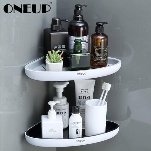 ONEUP Punch Free Bathroom Storage Rack Shower Shelf Home Corner Storage Rack Organizer For Kitchen Bathroom Accessories Sets
