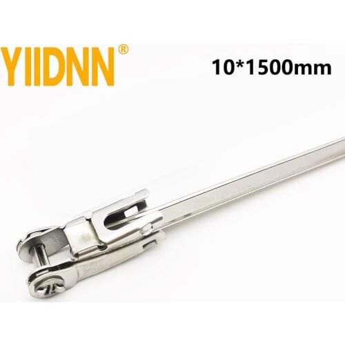 10mm width 0.4mm Thick Pre-Installation Ratchet-Lokt 201/304/316 Stainless Steel Cable Tie Without Tool,10*1500mm,100PC