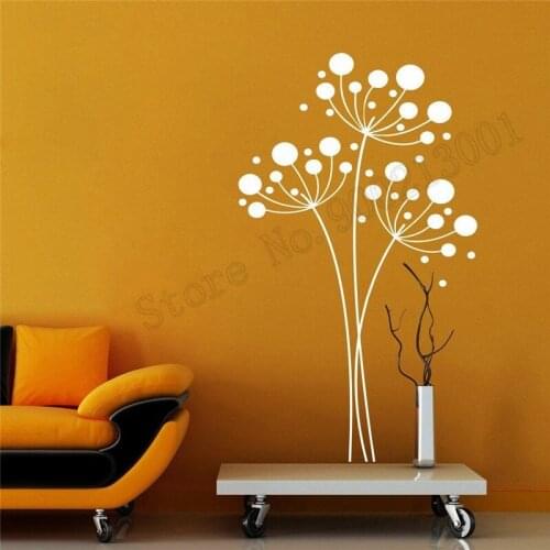 Vinyl Art Removeable Dandelion Tree Wall Decoration Beauty Fashion Room Sticker Modern Decal Livingroom Poster Mural LY551