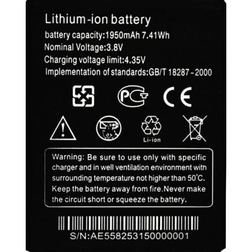 Original smartphone battery for THL T5 / T5S (3.8V, 1950 mAh)