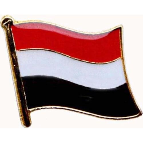 Yemen Country Pin Butterfly Button 1pcs/opp Bag Iron Brass Plate Painted and Epoxy Welcome Customized MOQ300pcs fee shipping