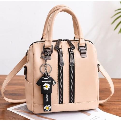Woman Fashion Small Pu Leather Backpacks Bags 2021 Summer Girls Soild Student Book Travel School Backpack Hand Bags