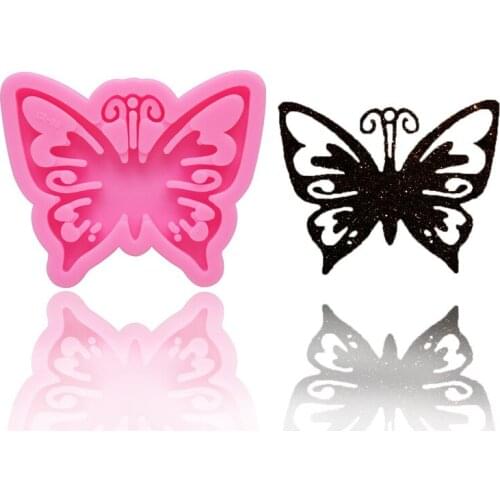 1PC Crystal Realistic Butterfly Silicone Mold Pink Cake Decoration Tool For DIY Keychain Jewelry Pendant Resin Epoxy Mold