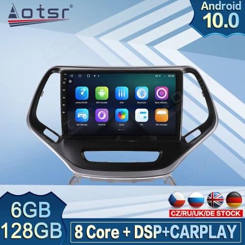 128G Screen Android For Jeep Cherokee 2015 - 2019 Radio Car GPS Navigation Multimedia Recorder DVD Video Player Carplay Unit