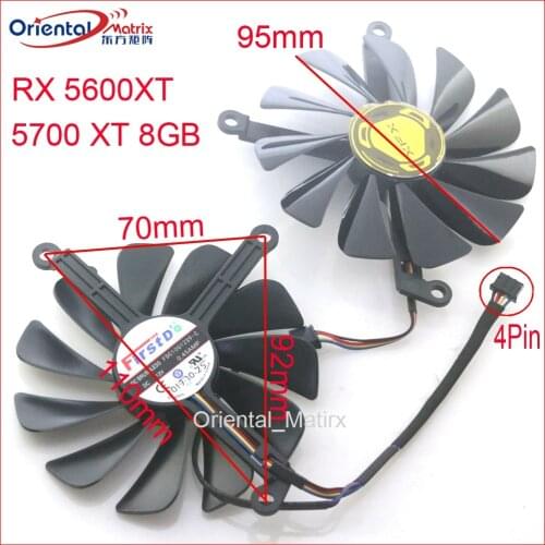 2pcs/lot FDC10U12S9-C 12V 0.45A 95mm 4Wire 4Pin VGA Fan For XFX RX 5600 XT 5700 XT 8GB Graphics Card Cooling Fan