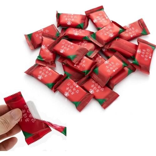 20Pcs/pack Wholesale Portable Candy Packaging Disposable Face Towel Women Thickened Face Wipe Cleansing Travel Compressed Towel