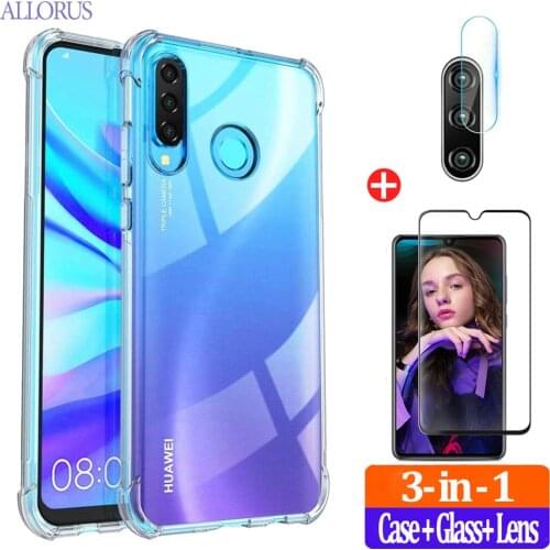 3-in-1 стекло,pelicula,glass for Honor 20 Lite Airbag Soft Case Huawei Honor20 10i honor10 20Pro Armor Back Cover honor20lite